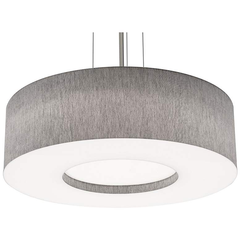 Image 1 Montclair 24" Wide Satin Nickel LED Pendant With Grey Shade