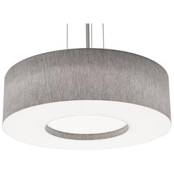 Montclair 24&quot; Wide Satin Nickel LED Pendant With Grey Shade