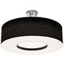 1_Montclair 24" Wide Satin Nickel LED Semi-Flush Mount With Black Shade