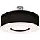 Montclair 24" Wide Satin Nickel LED Semi-Flush Mount With Black Shade