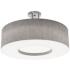 Montclair 24" Wide Satin Nickel LED Semi-Flush Mount With Grey Shade