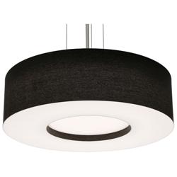 Montclair 24&quot; Wide Satin Nickel Pendant With Black Shade