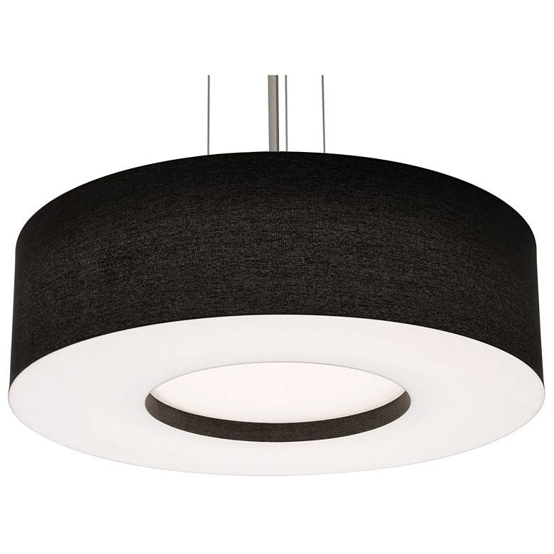 Image 1 Montclair 24" Wide Satin Nickel Pendant With Black Shade
