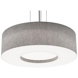 Montclair 24&quot; Wide Satin Nickel Pendant With Grey Shade