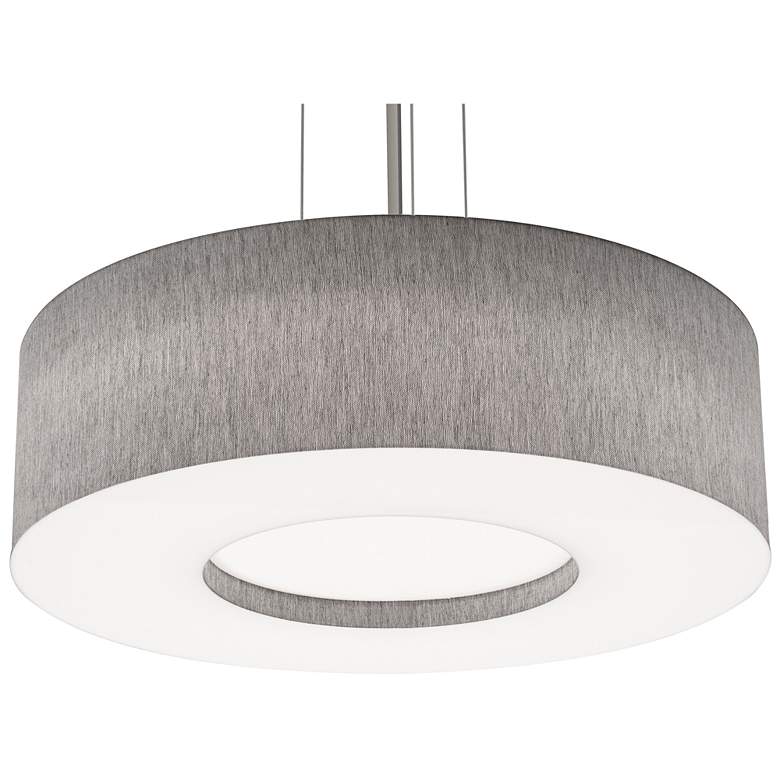 Image 1 Montclair 24 inch Wide Satin Nickel Pendant With Grey Shade
