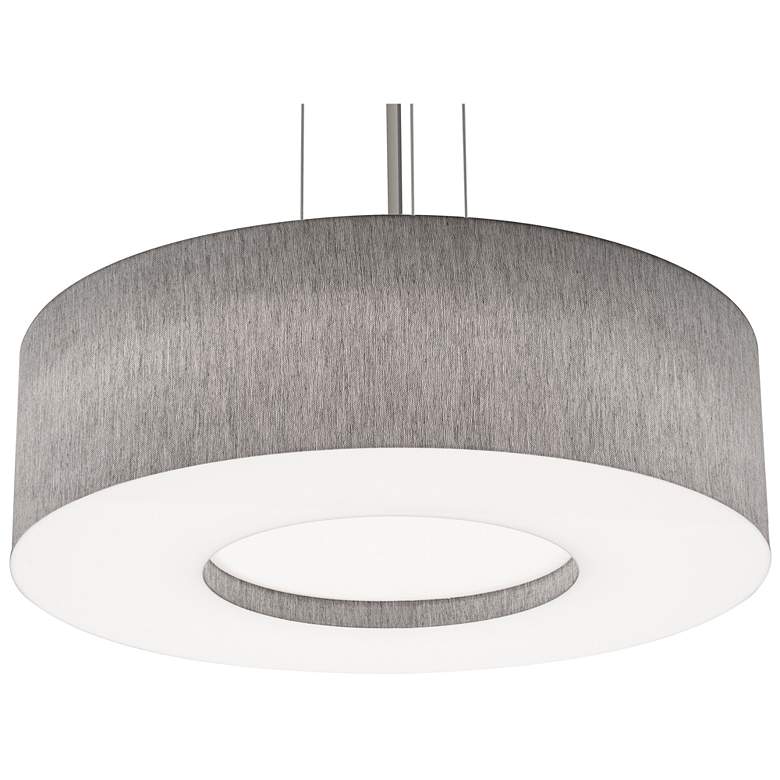 Image 1 Montclair 24" Wide Satin Nickel Pendant With Grey Shade