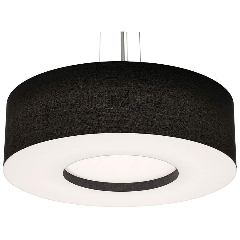 Image 1 Montclair 30 inch Wide Satin Nickel LED Pendant With Black Shade