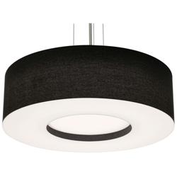 Montclair 30&quot; Wide Satin Nickel LED Pendant With Black Shade