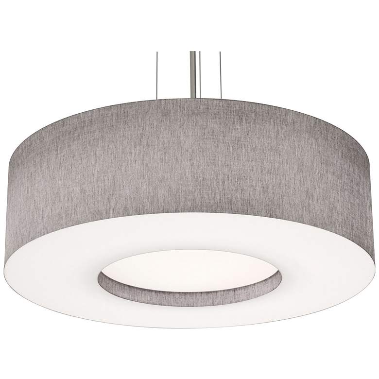 Image 1 Montclair 30 inch Wide Satin Nickel LED Pendant With Grey Shade