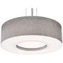 Montclair 30" Wide Satin Nickel LED Pendant With Grey Shade