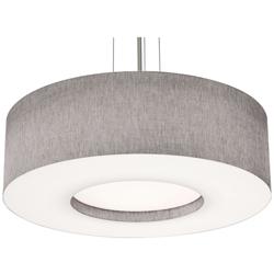 Montclair 30&quot; Wide Satin Nickel LED Pendant With Grey Shade