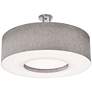 Montclair 30" Wide Satin Nickel LED Semi-Flush Mount With Grey Shade