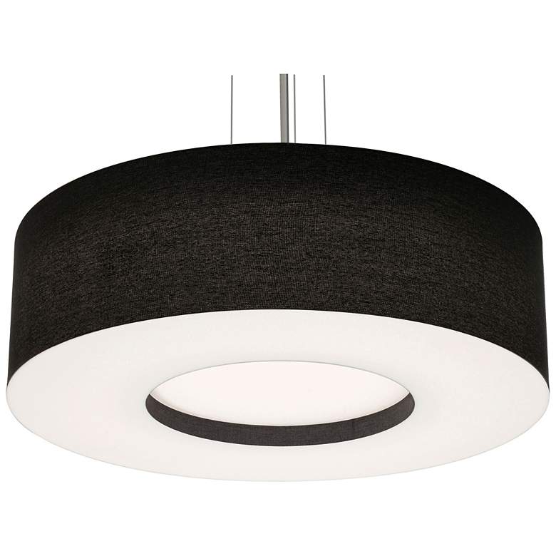 Image 1 Montclair 30 inch Wide Satin Nickel Pendant With Black Shade