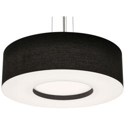 Montclair 30&quot; Wide Satin Nickel Pendant With Black Shade