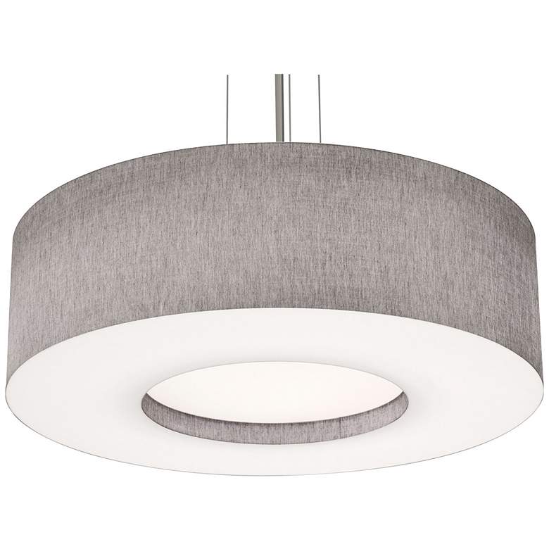 Image 1 Montclair 30 inch Wide Satin Nickel Pendant With Grey Shade
