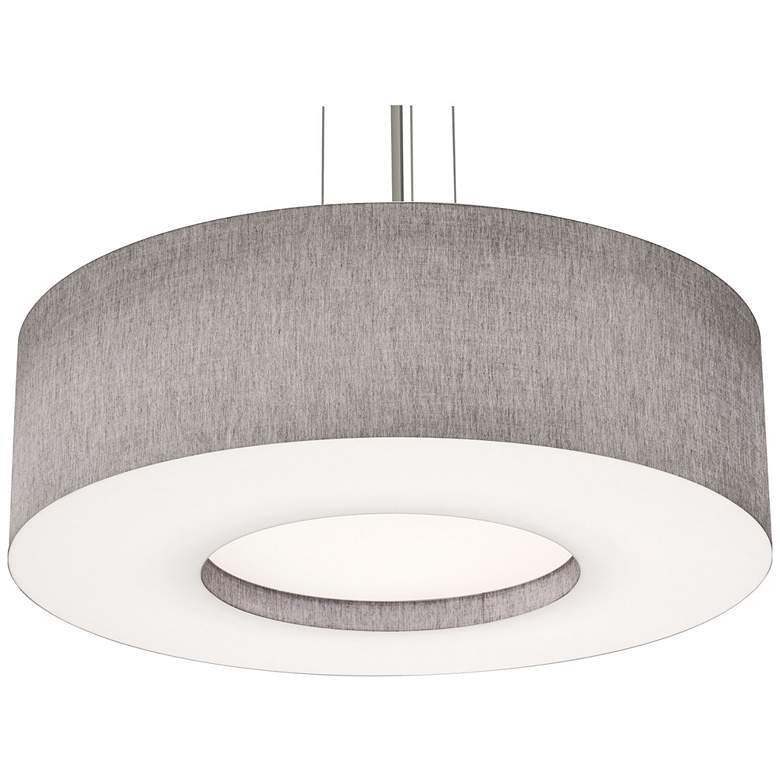 Image 1 Montclair 30" Wide Satin Nickel Pendant With Grey Shade