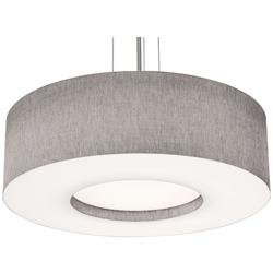 Montclair 30&quot; Wide Satin Nickel Pendant With Grey Shade