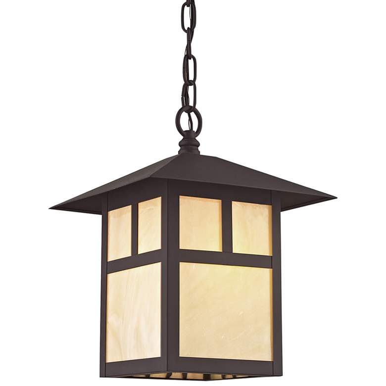 Image 3 Montclair Mission 13"H Crackled Bronze Outdoor Hanging Light