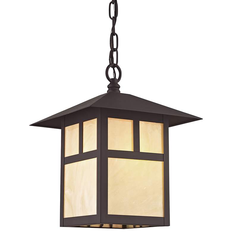 Image 1 Montclair Mission 13 inchH Crackled Bronze Outdoor Hanging Light