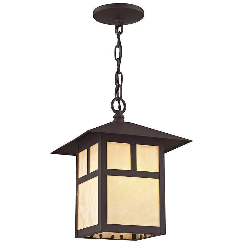 Image 6 Montclair Mission 13 inchH Crackled Bronze Outdoor Hanging Light more views