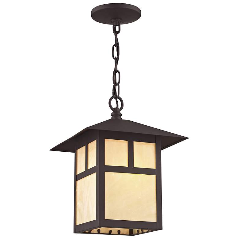 Image 6 Montclair Mission 13"H Crackled Bronze Outdoor Hanging Light more views