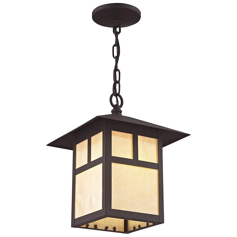 Image 7 Montclair Mission 13"H Crackled Bronze Outdoor Hanging Light more views