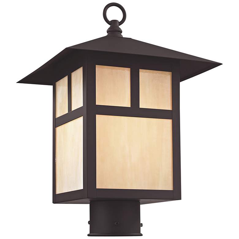 Image 4 Montclair Mission 15" High Bronze Outdoor Post Light more views