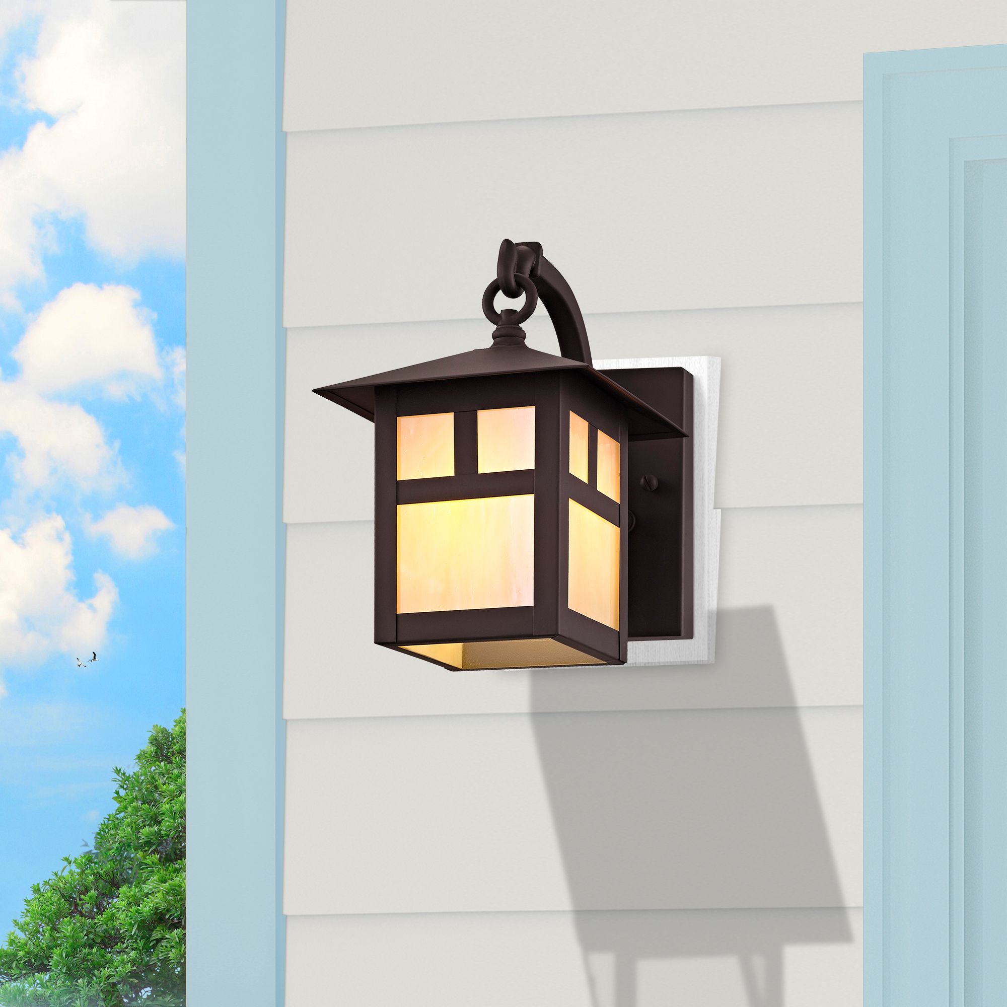 Montclair Mission 8.5in H Bronze Medium Base (E26) Outdoor Wall Light 432N3 Lamps Plus