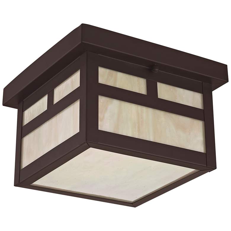 Image 2 Montclair Mission 8" Wide Bronze Outdoor Flushmount Ceiling Light