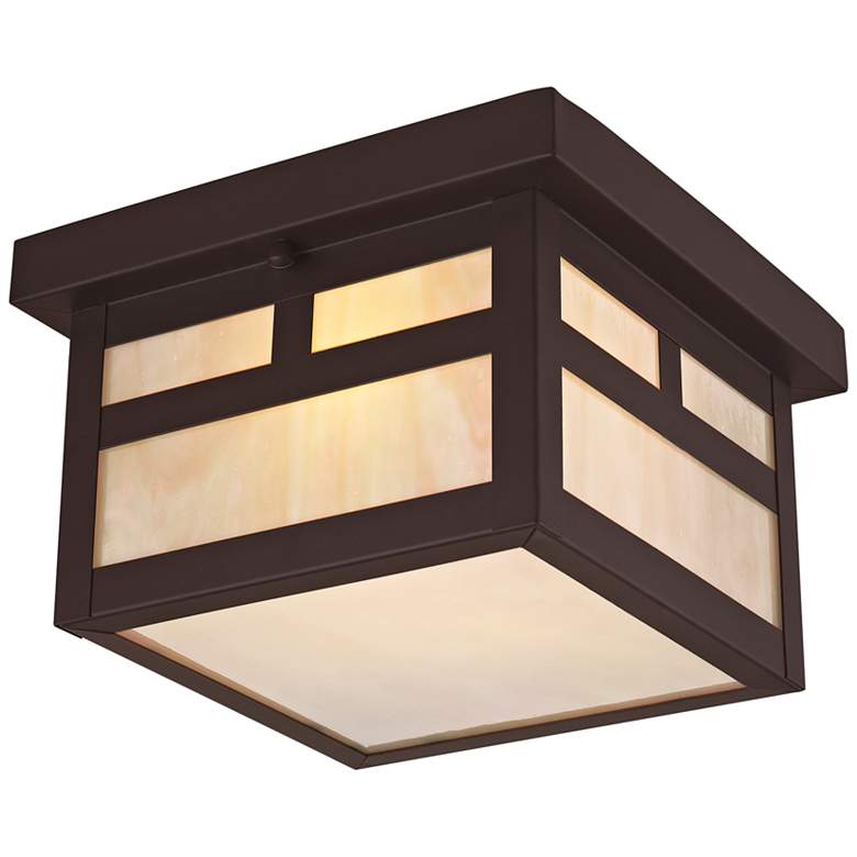 Image 3 Montclair Mission 8" Wide Bronze Outdoor Flushmount Ceiling Light more views