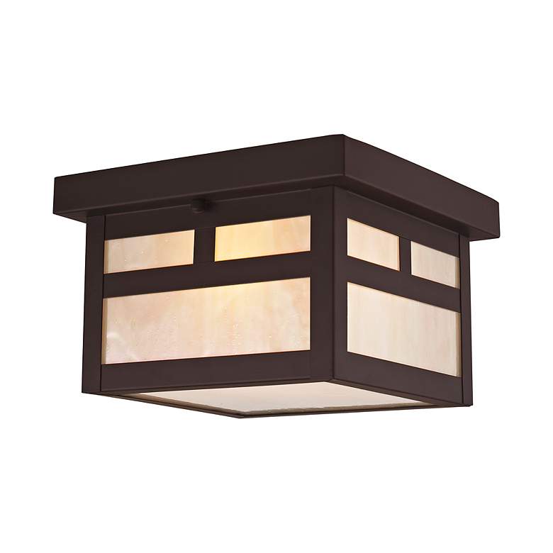 Image 6 Montclair Mission 8" Wide Bronze Outdoor Flushmount Ceiling Light more views