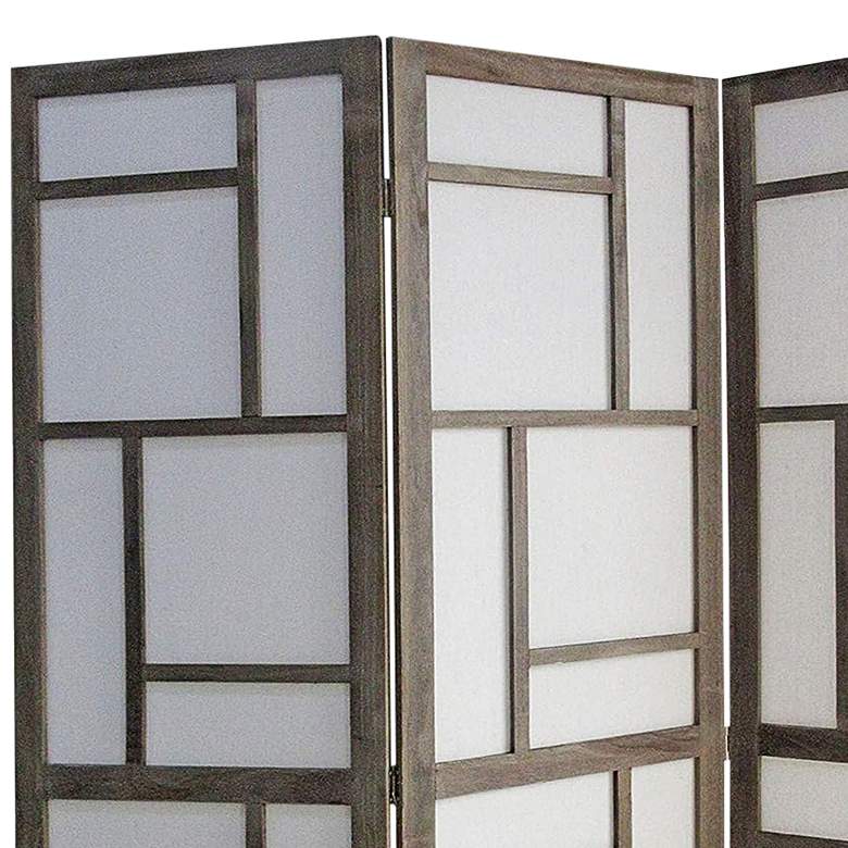Image 3 Monte 50 inch Wide Geometric Wood 3-Panel Screen/Room Divider more views