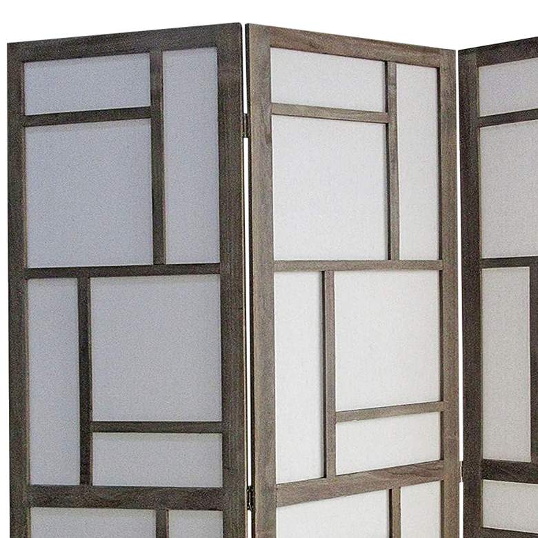 Image 3 Monte 50" Wide Geometric Wood 3-Panel Screen/Room Divider more views