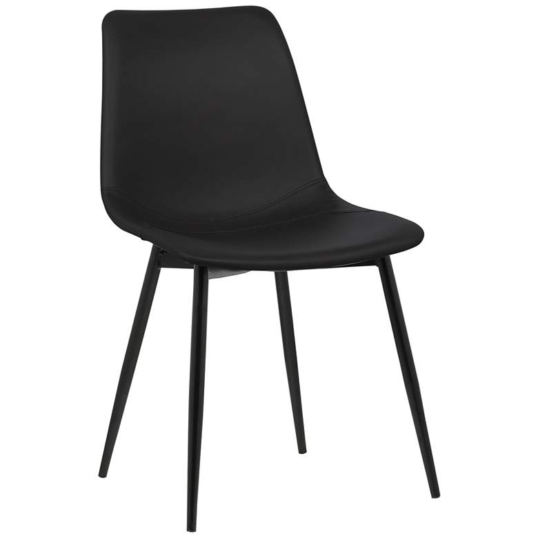 Image 2 Monte Black Faux Leather Armless Dining Chair