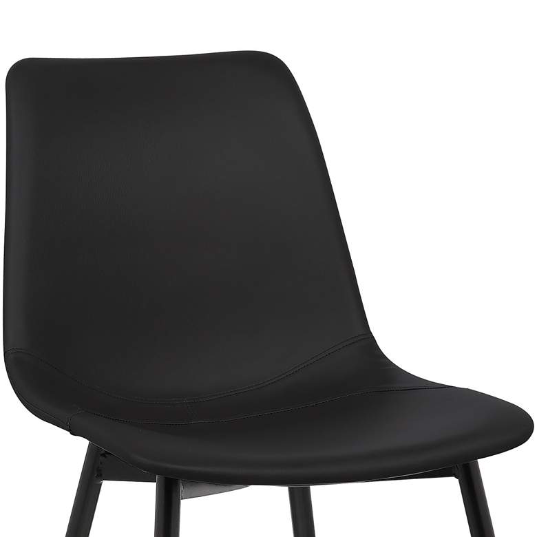 Image 3 Monte Black Faux Leather Armless Dining Chair more views
