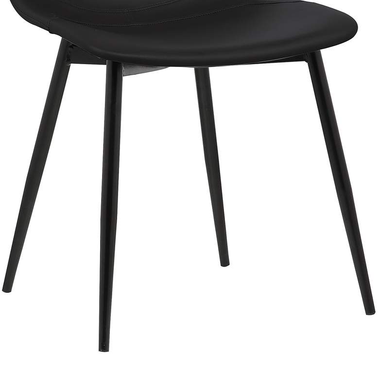 Image 4 Monte Black Faux Leather Armless Dining Chair more views
