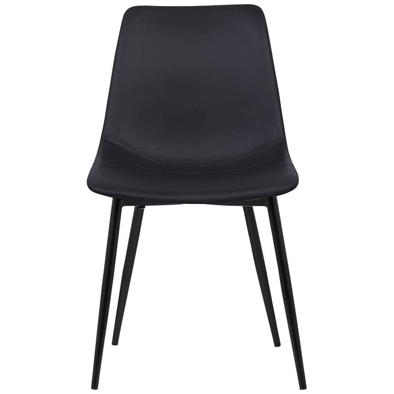Image 5 Monte Black Faux Leather Armless Dining Chair more views