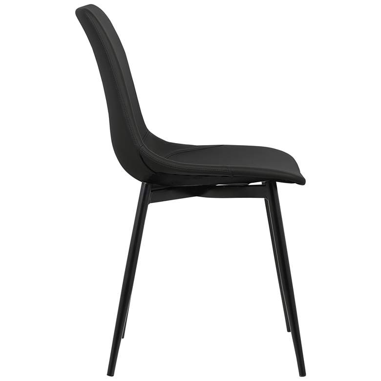 Image 6 Monte Black Faux Leather Armless Dining Chair more views