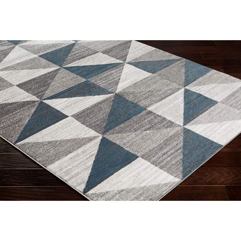 Image 2 Monte Carlo MNC2307 5'3" x 7'3" Gray and Blue Area Rug more views