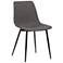 Monte Contemporary Dining Chair in Charcoal Fabric with Black Powder Coated