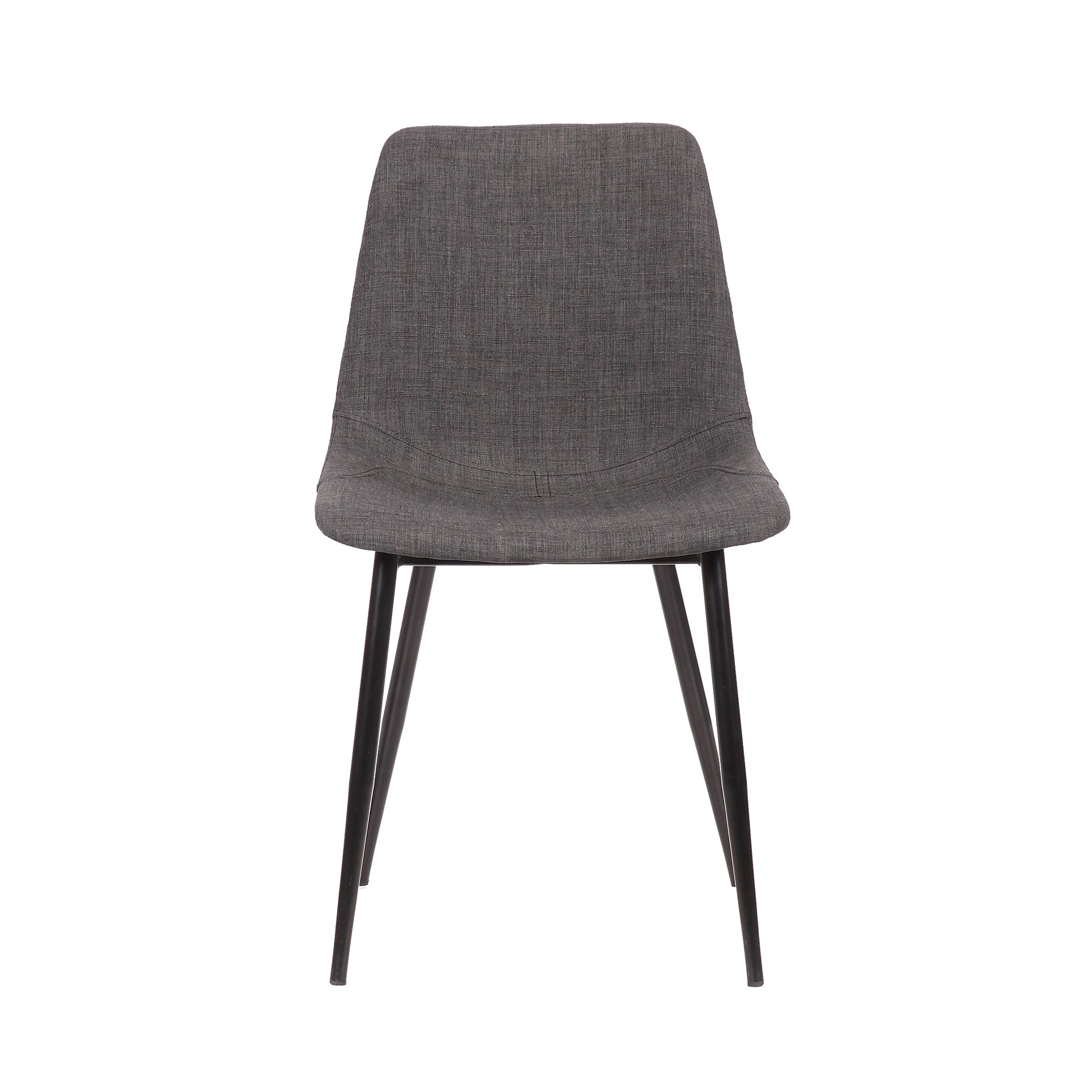 Image 3 Monte Contemporary Dining Chair in Charcoal Fabric with Black Powder Coated more views