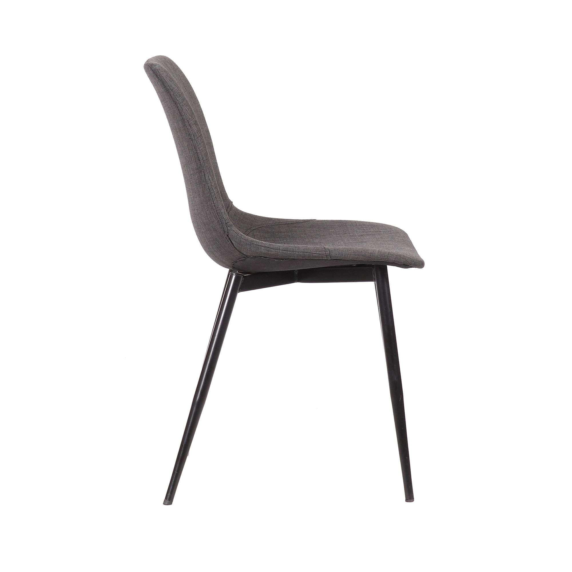 Image 4 Monte Contemporary Dining Chair in Charcoal Fabric with Black Powder Coated more views