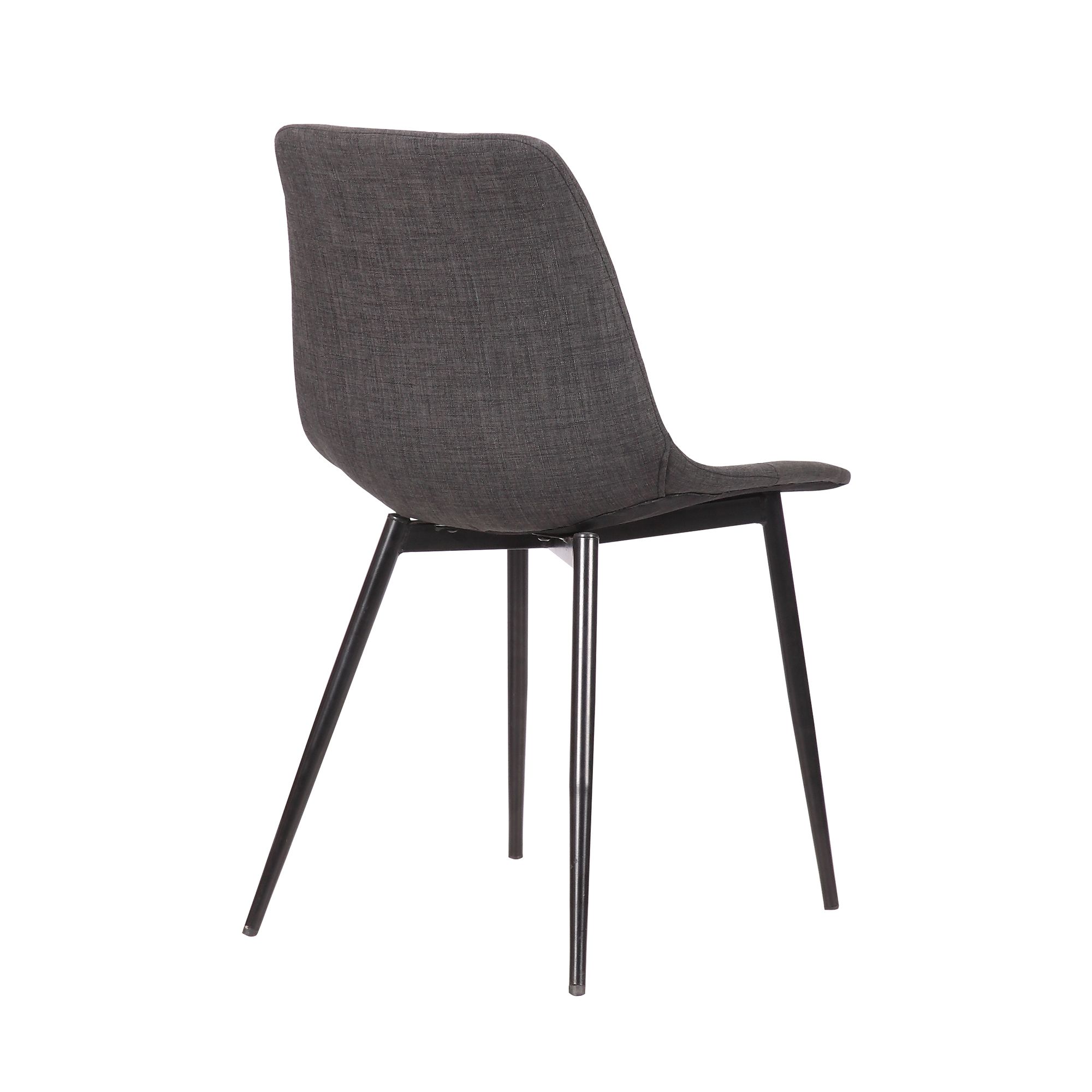 Image 5 Monte Contemporary Dining Chair in Charcoal Fabric with Black Powder Coated more views