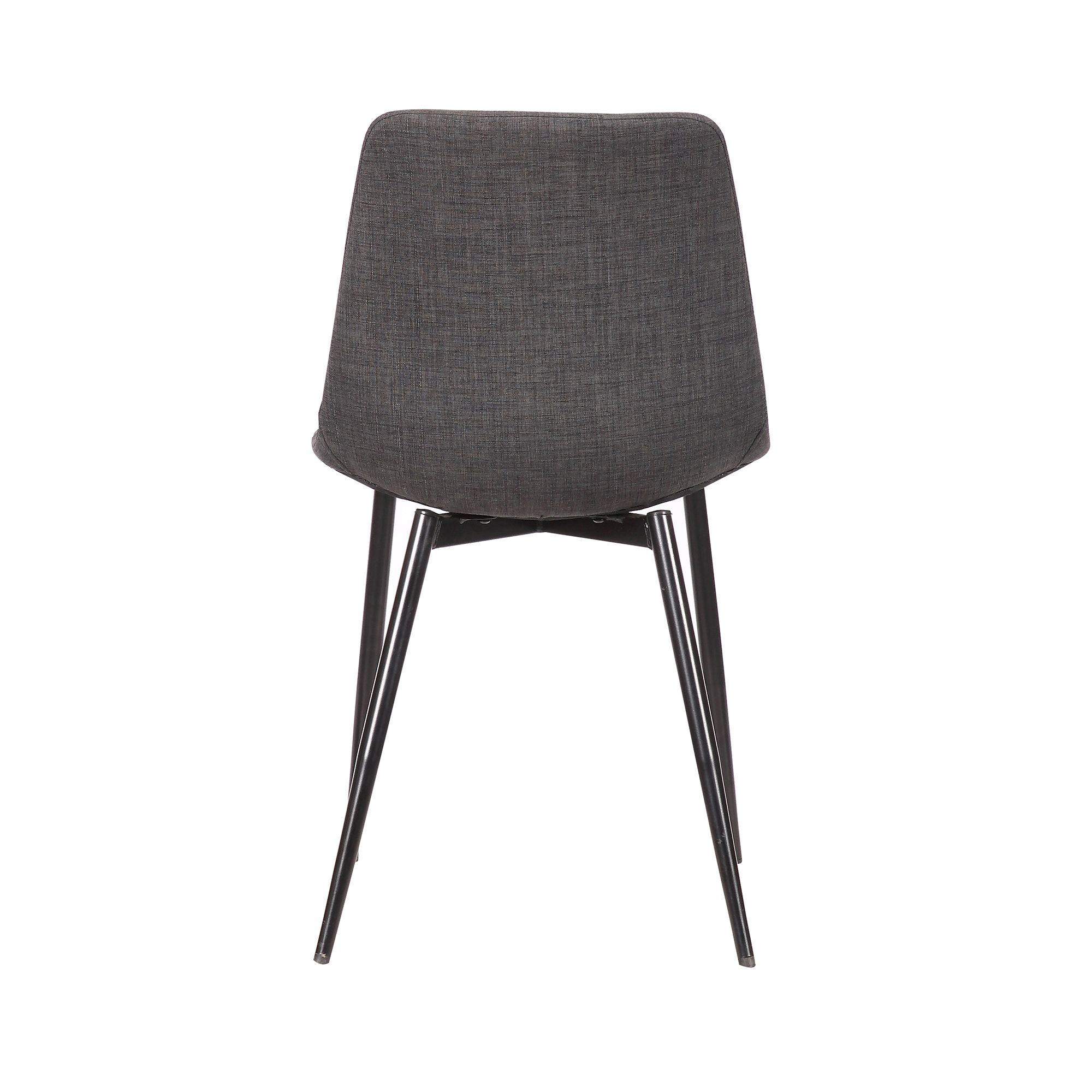Image 6 Monte Contemporary Dining Chair in Charcoal Fabric with Black Powder Coated more views