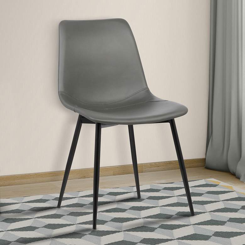 Image 1 Monte Gray Faux Leather Armless Dining Chair