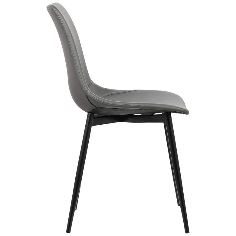 Image 5 Monte Gray Faux Leather Armless Dining Chair more views