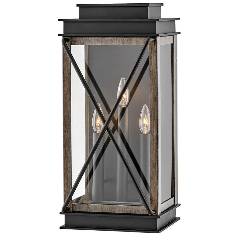 Image 1 Montecito 22 inch High Black Driftwood Gray Outdoor Wall Light