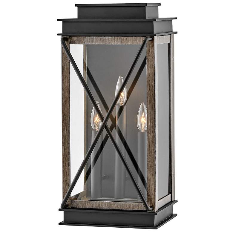 Image 1 Montecito 22" High Black Driftwood Gray Outdoor Wall Light