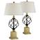 Montecito Gold and Black Open Cage Table Lamps Set of 2