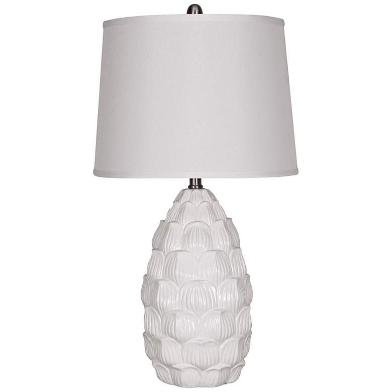 Image 1 Montecito White Table Lamp with Fabric Shade
